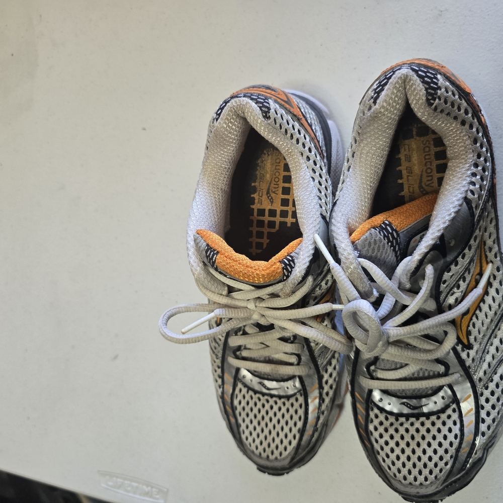 Saucony Orange and Gray Athletic Shoes with Mesh Upper